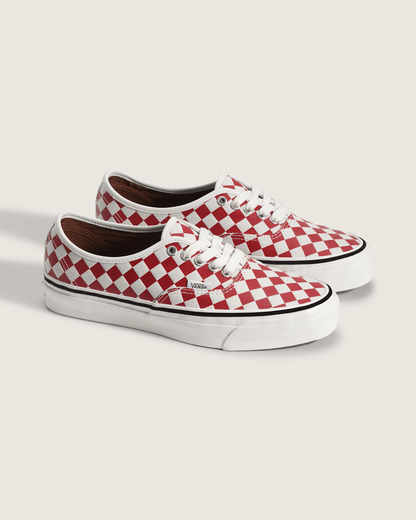 Vans Premium Authentic Checkerboard Shoe in Checkerboard Red / Marshmallow White