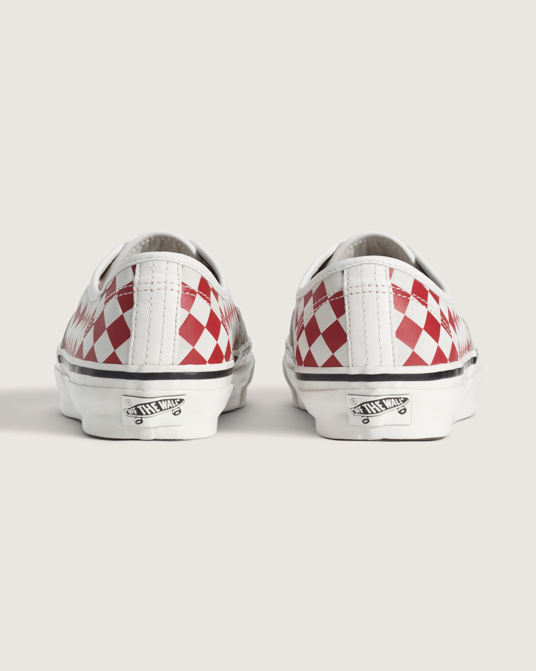 Vans Premium Authentic Checkerboard Shoe in Checkerboard Red / Marshmallow White