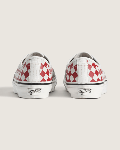 Vans Premium Authentic Checkerboard Shoe in Checkerboard Red / Marshmallow White