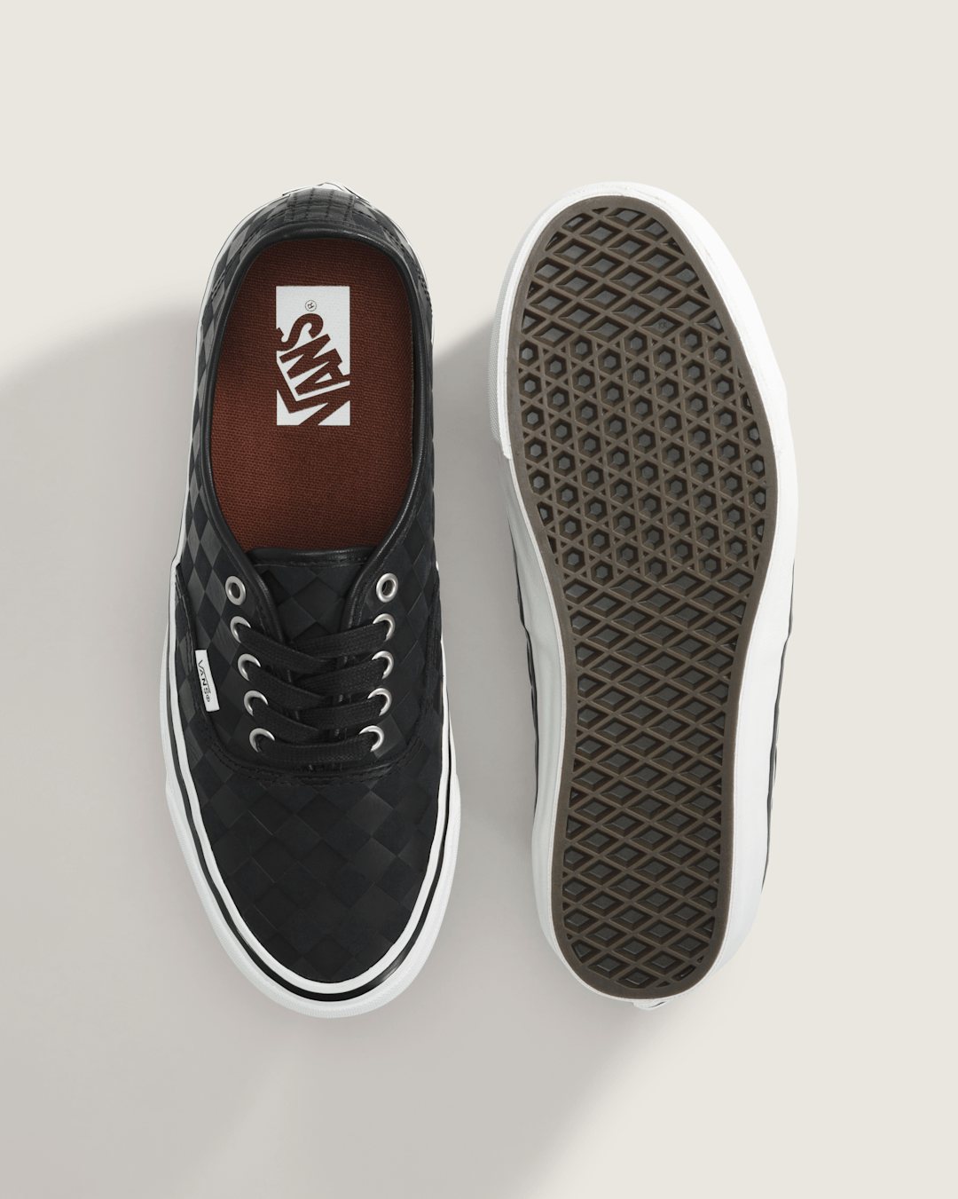 Vans Premium Authentic Shoe in Checkerboard Blackout