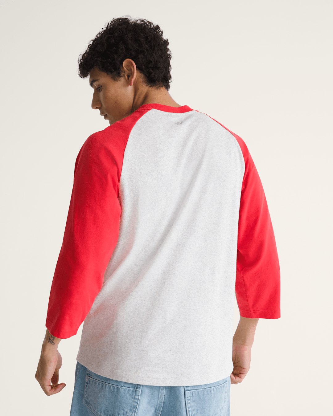 Vans Standard Raglan T-Shirt in Crimson Haze Red / Ash Heather Grey