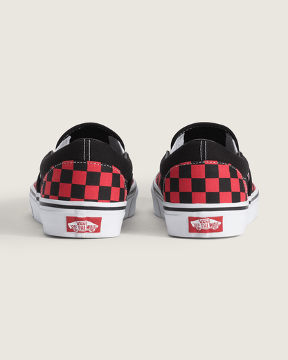 Vans Classic Slip-On Checkerboard Shoe in Checkerboard Crimson Haze Red