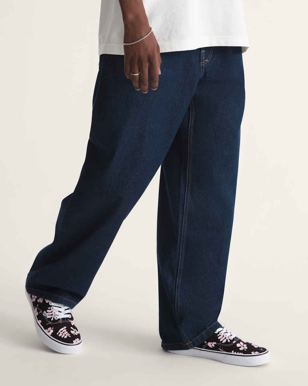 Vans Premium Check-5 Loose Denim Pants in Dark Rinse Blue
