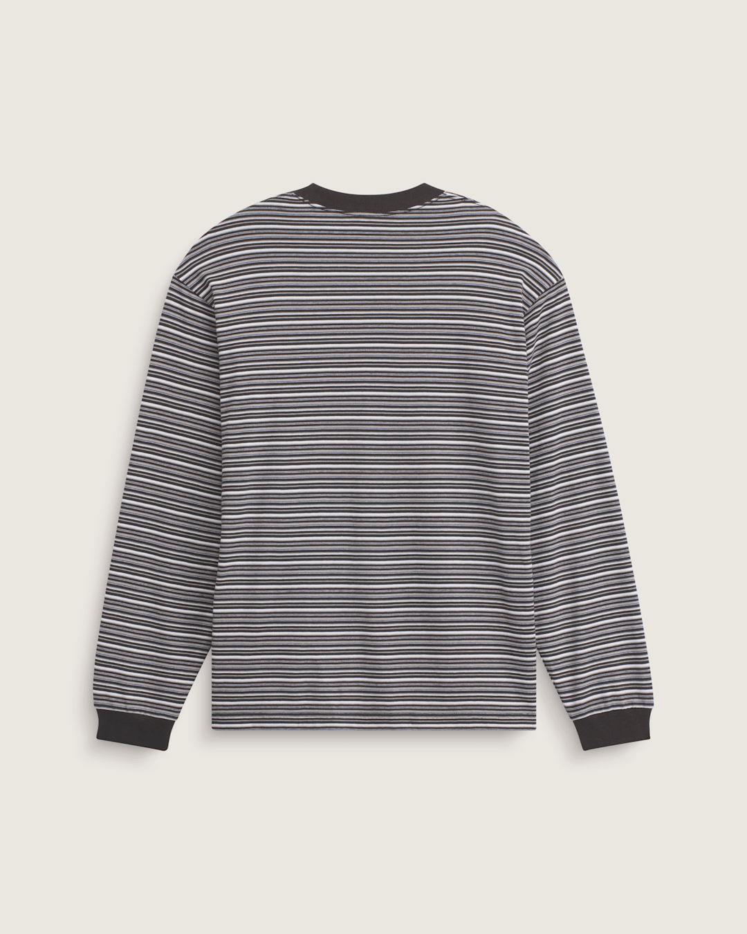 Vans Wesley Stripe Long Sleeve Knit Shirt in Faded Black