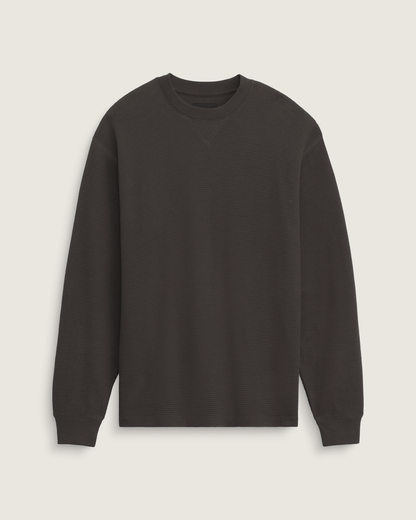 Vans Navigate Thermal Long Sleeve Shirt in Faded Black
