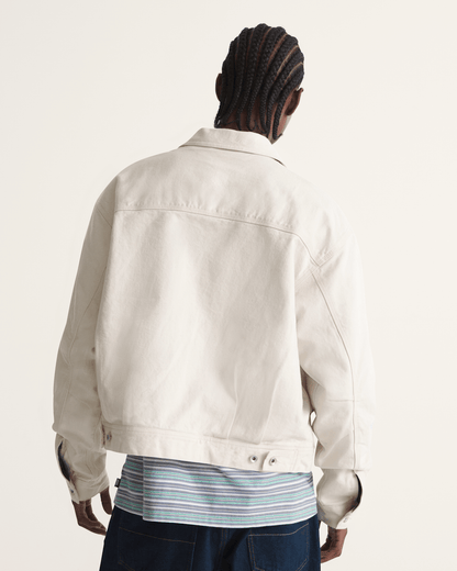 Vans Premium Denim Station Jacket in Natural Seed Beige