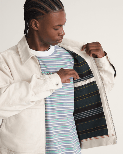 Vans Premium Denim Station Jacket in Natural Seed Beige