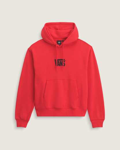 Vans Stretch Logo Pullover Hoodie in Crimson Haze Red