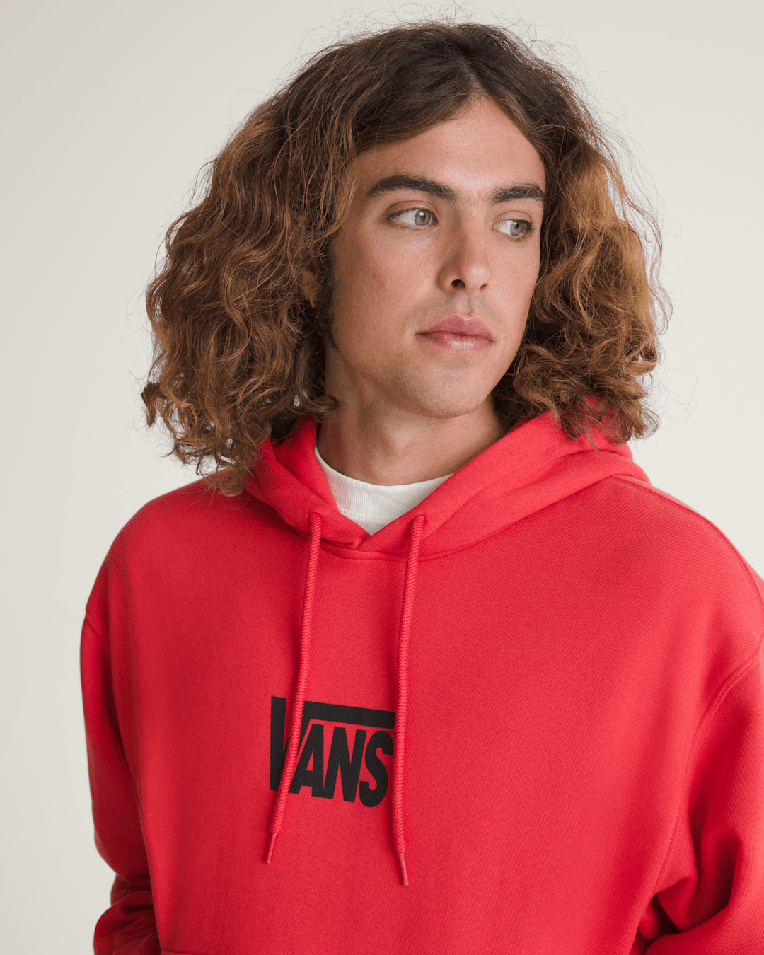 Vans Stretch Logo Pullover Hoodie in Crimson Haze Red