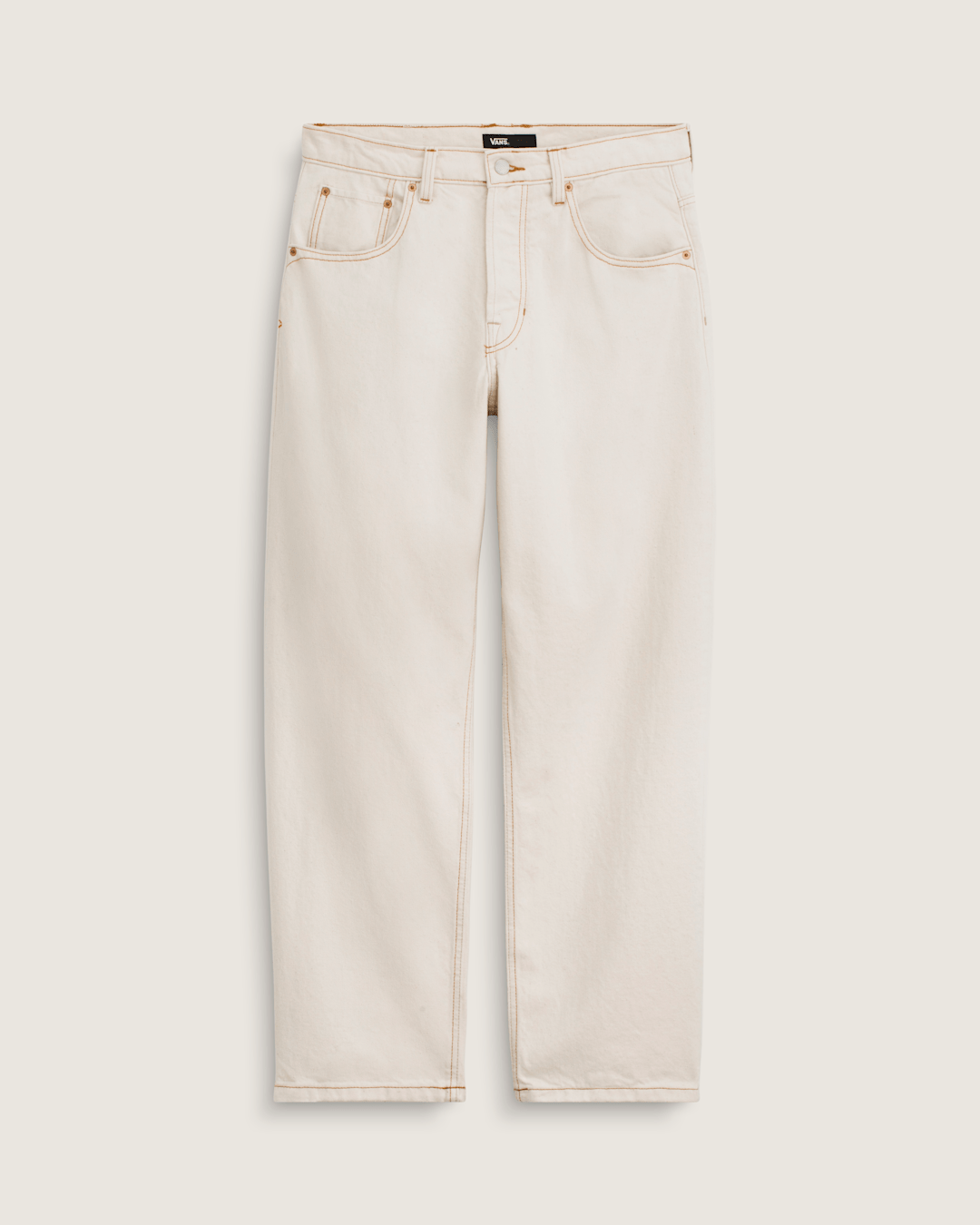 Vans Premium Check-5 Loose Denim Pants in Natural Seed Beige