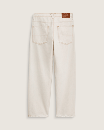 Vans Premium Check-5 Loose Denim Pants in Natural Seed Beige