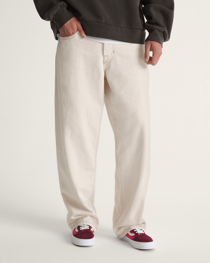 Vans Premium Check-5 Loose Denim Pants in Natural Seed Beige