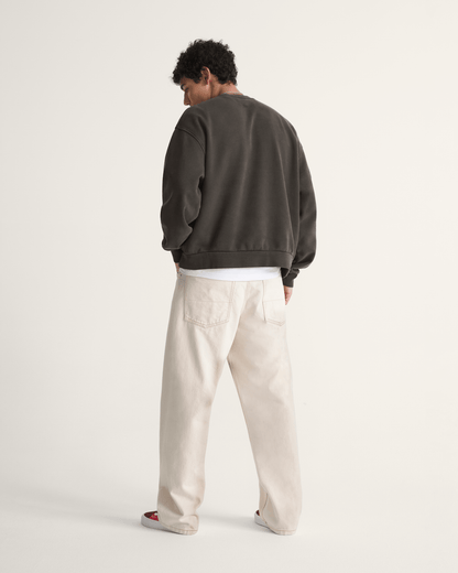 Vans Premium Check-5 Loose Denim Pants in Natural Seed Beige