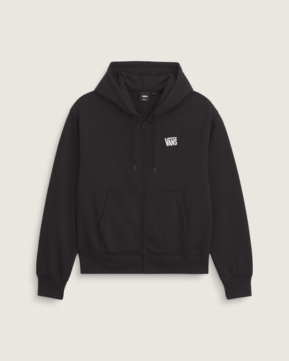Vans Stretch Logo Zip Hoodie in Black / White