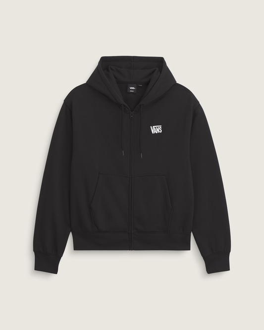 Vans Stretch Logo Zip Hoodie in Black / White