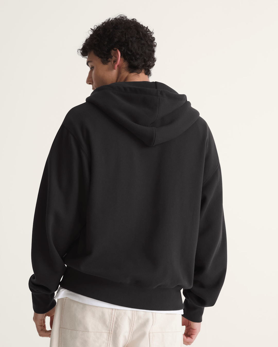 Vans Stretch Logo Zip Hoodie in Black / White