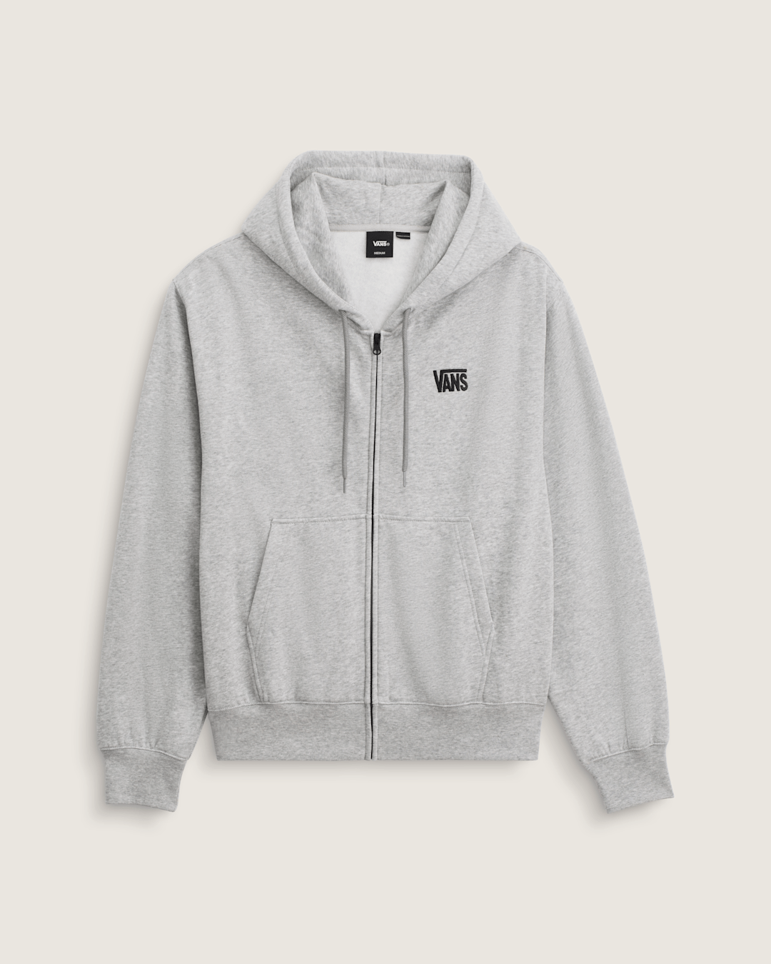Vans Stretch Logo Zip Hoodie in Cement Heather Grey
