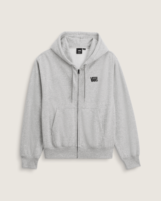 Vans Stretch Logo Zip Hoodie in Cement Heather Grey