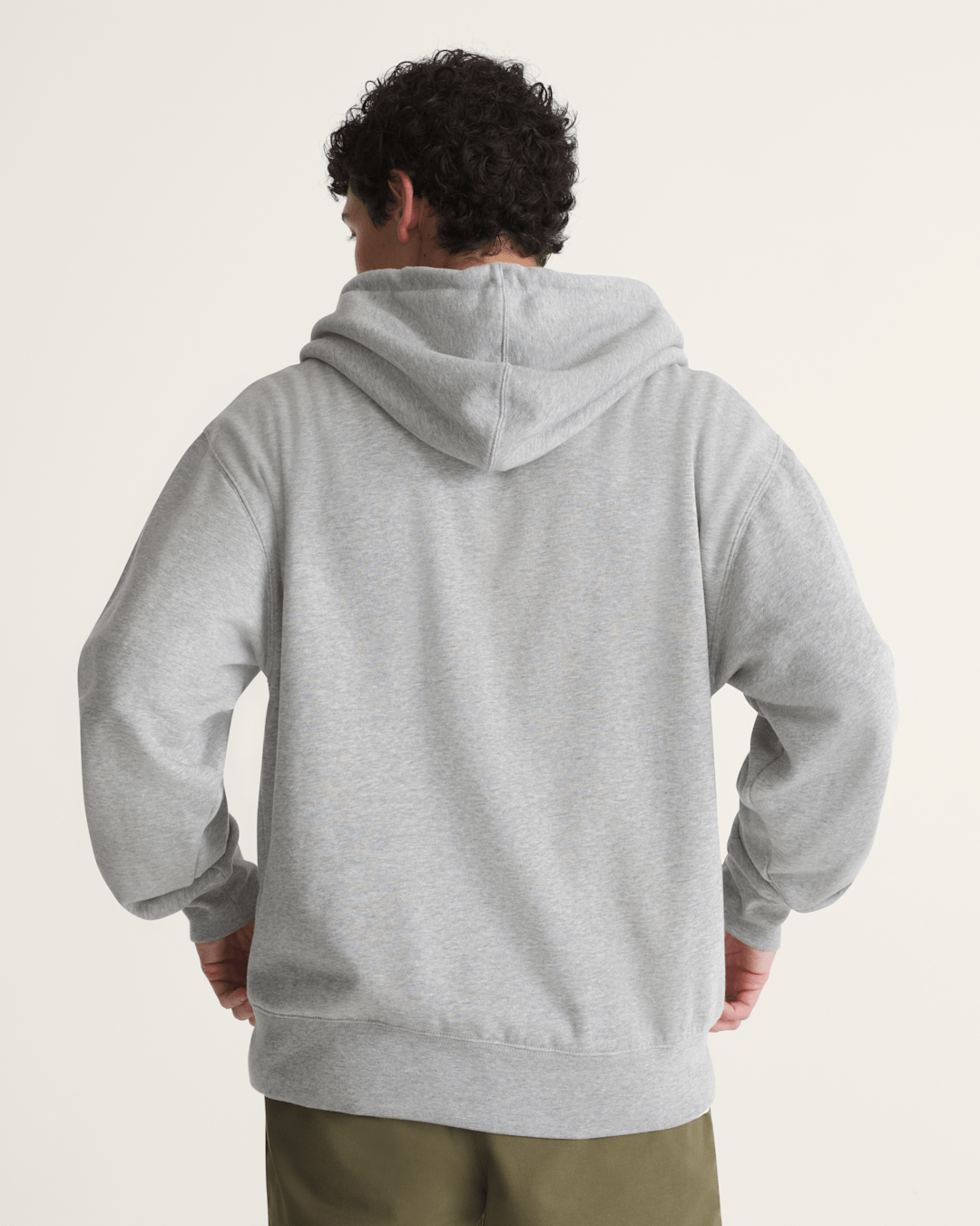 Vans Stretch Logo Zip Hoodie in Cement Heather Grey