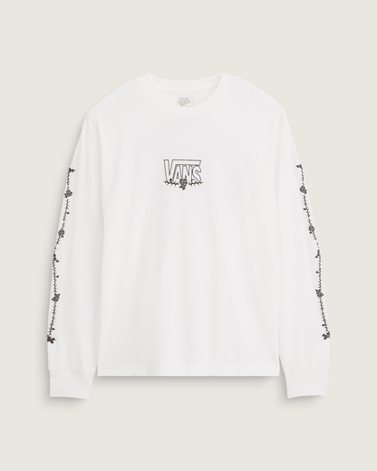 Vans Rose and Thorns Long Sleeve T-Shirt in White