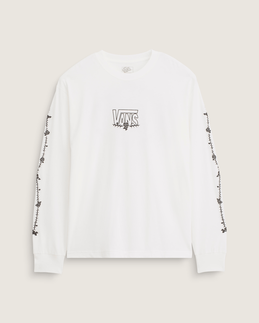 Vans Rose and Thorns Long Sleeve T-Shirt in White