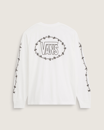 Vans Rose and Thorns Long Sleeve T-Shirt in White