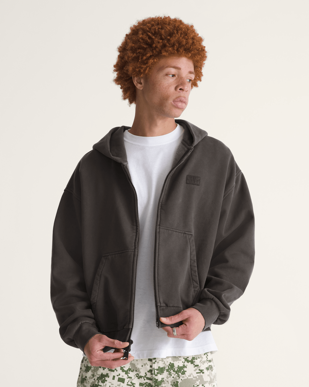 Vans Premium Zip Hoodie in Faded Black