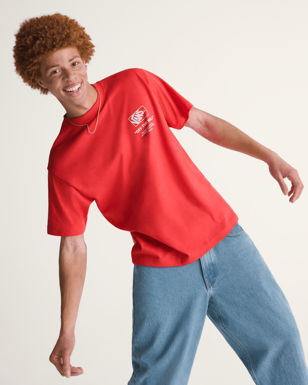 Vans Stockpile T-Shirt in Crimson Haze Red