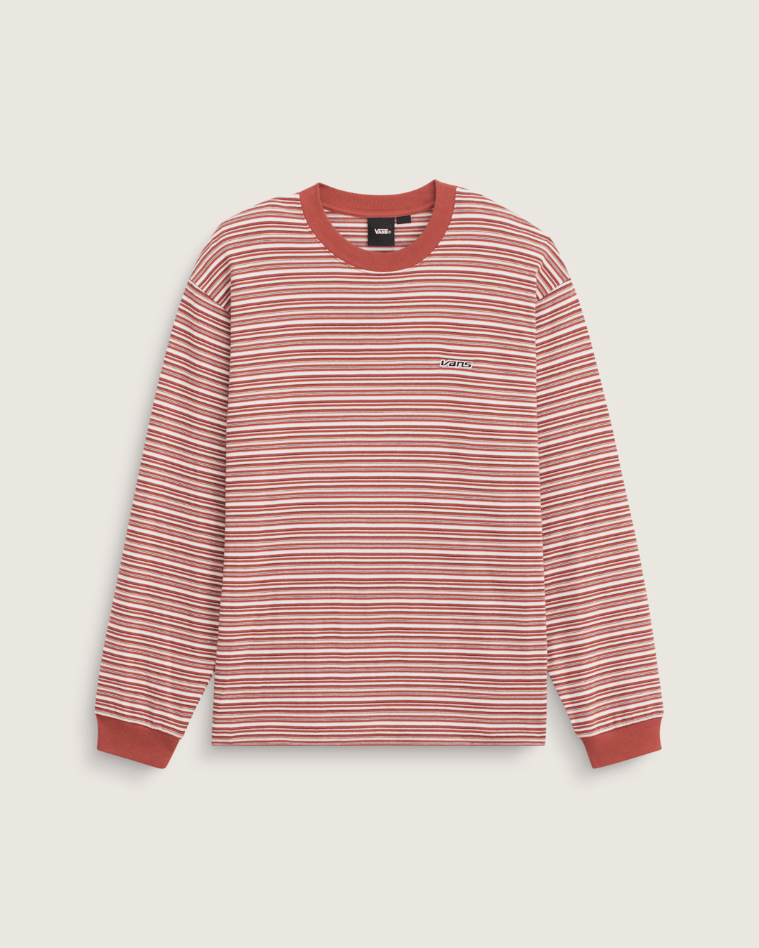Vans Wesley Stripe Long Sleeve Knit Shirt in Light Bronze Brown