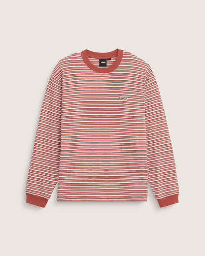 Vans Wesley Stripe Long Sleeve Knit Shirt in Light Bronze Brown