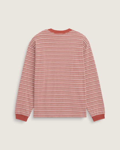 Vans Wesley Stripe Long Sleeve Knit Shirt in Light Bronze Brown