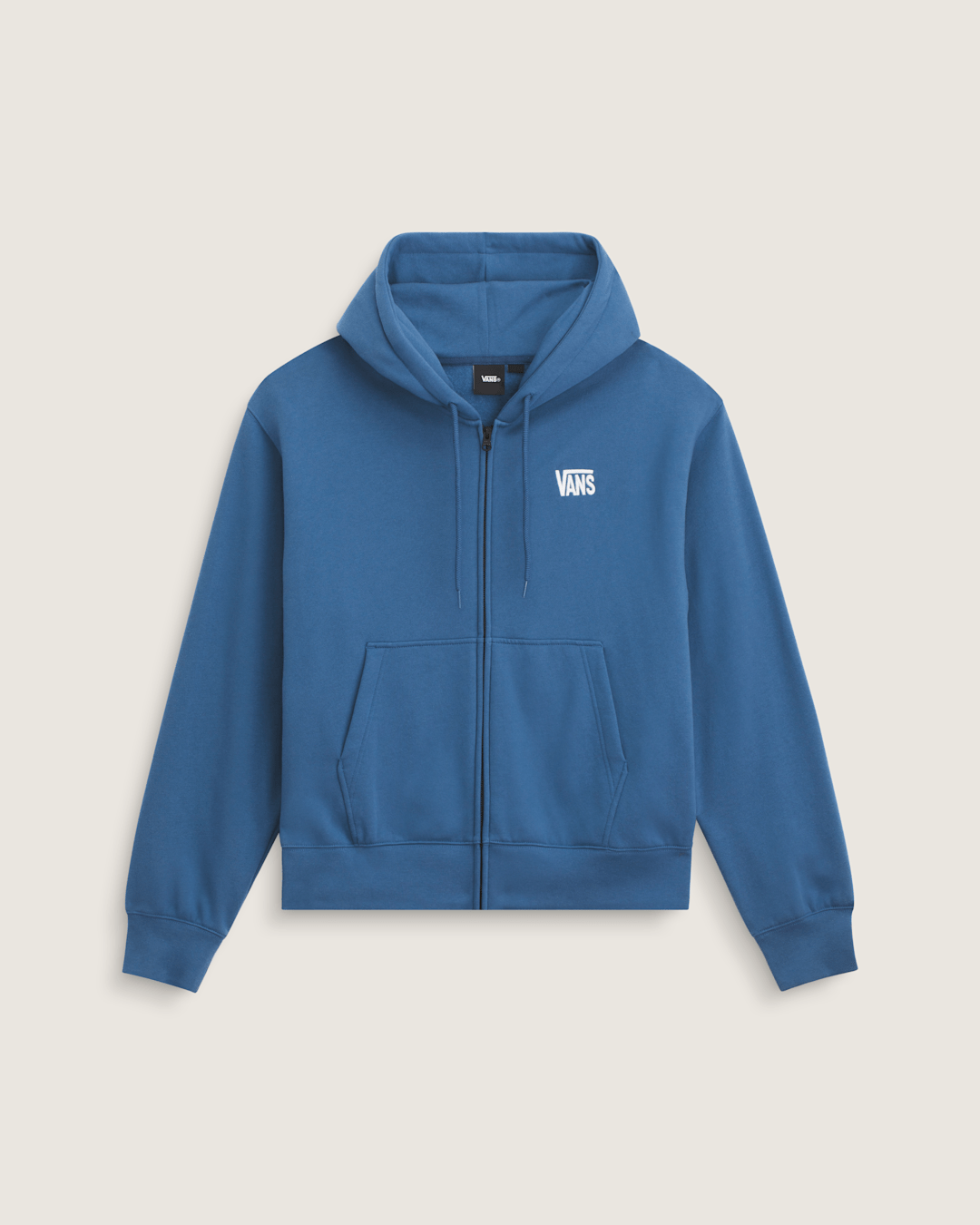 Vans Stretch Logo Zip Hoodie in True Navy Blue