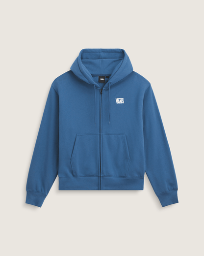 Vans Stretch Logo Zip Hoodie in True Navy Blue