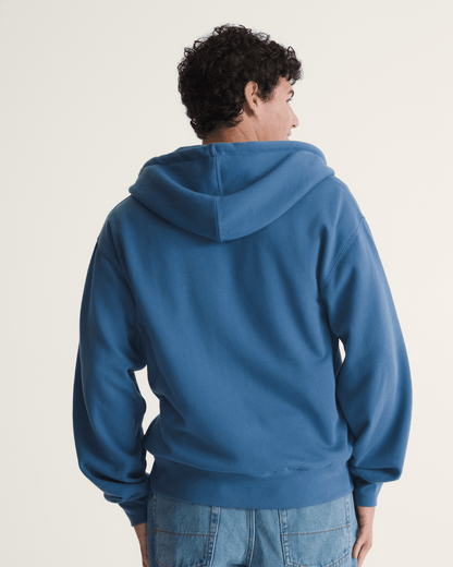Vans Stretch Logo Zip Hoodie in True Navy Blue