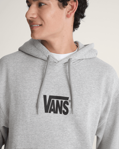 Vans Stretch Logo Pullover Hoodie in Cement Heather Grey