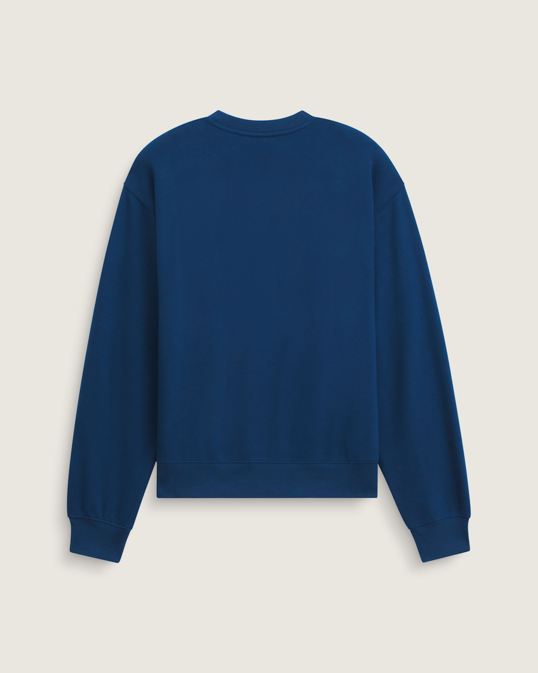 Vans Stretch Logo Crew Sweatshirt in Deep Indig Blue / Flame Red