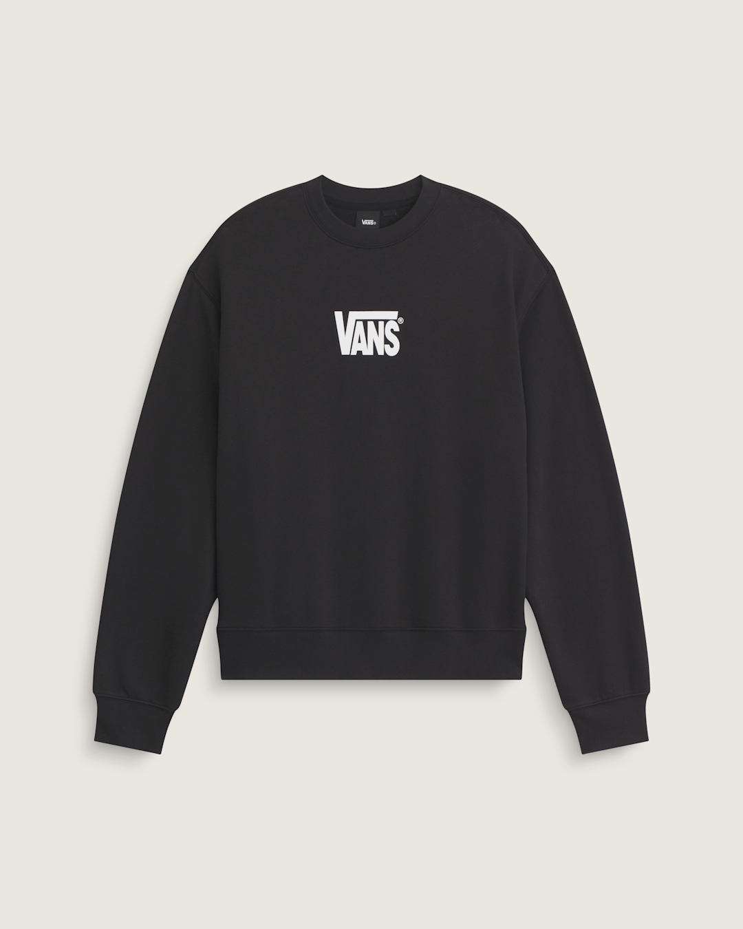 Vans Stretch Logo Crew Sweatshirt in Black / White