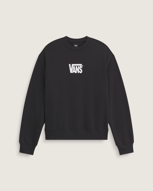 Vans Stretch Logo Crew Sweatshirt in Black / White