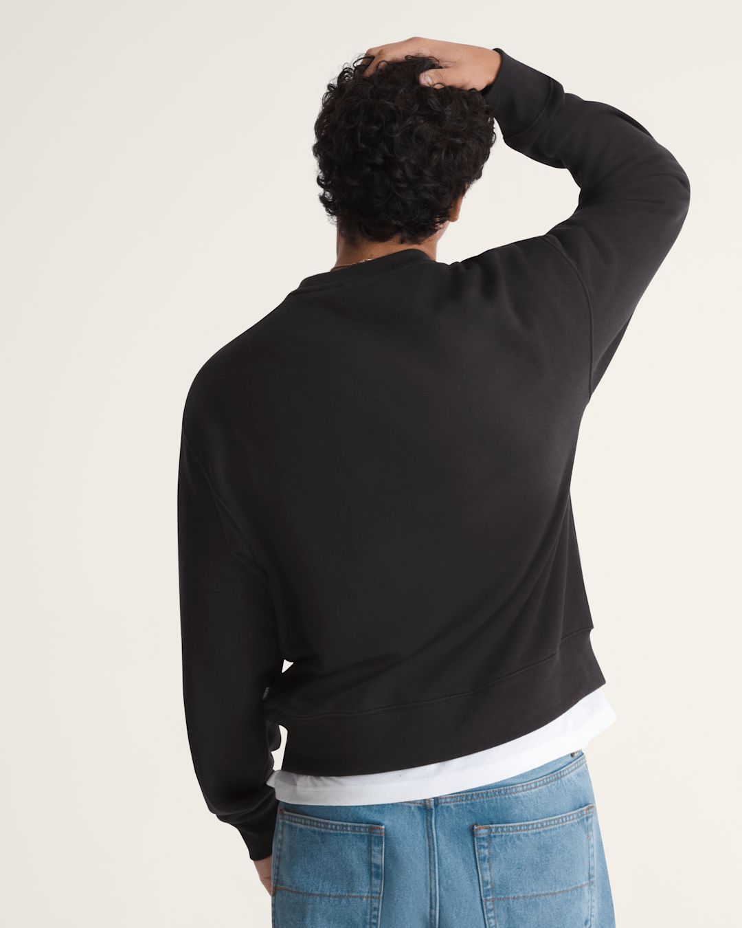 Vans Stretch Logo Crew Sweatshirt in Black / White