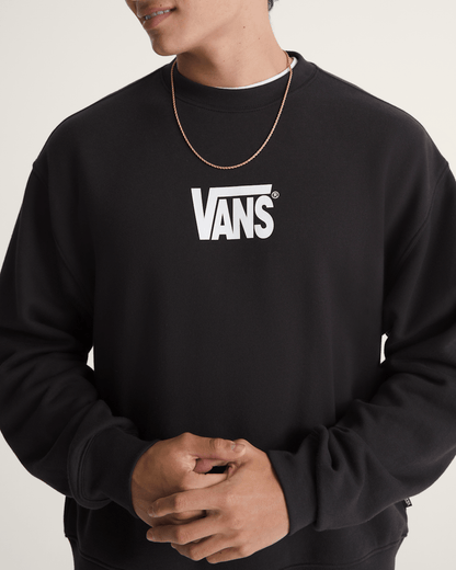 Vans Stretch Logo Crew Sweatshirt in Black / White