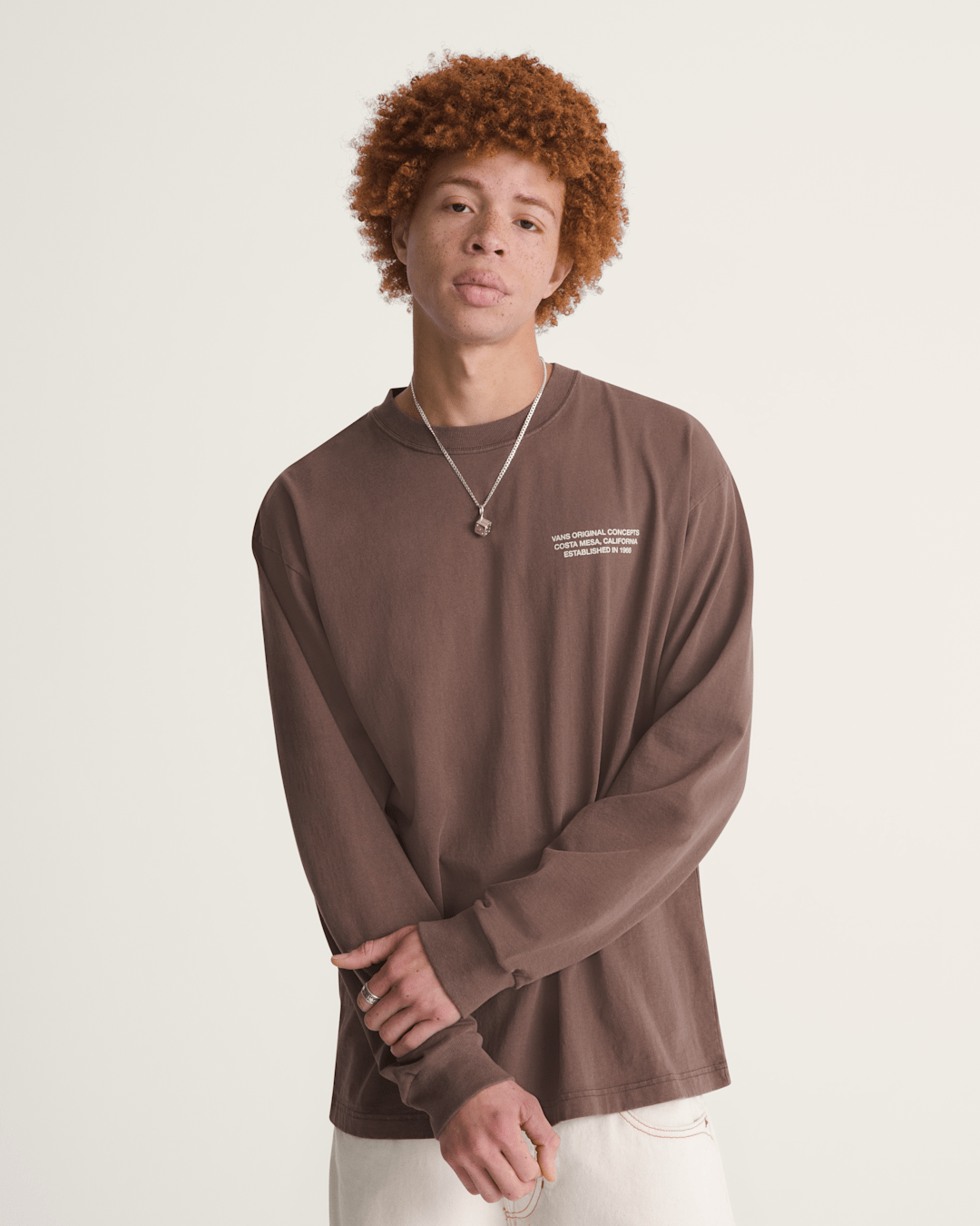 Vans Original Concepts Long Sleeve T-Shirt in Vintage Cocoa Brown
