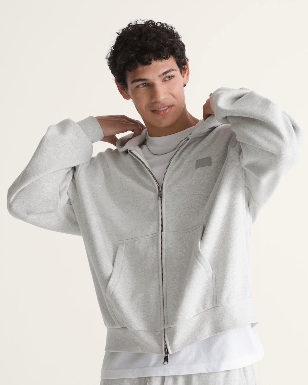 Vans Premium Zip Hoodie in Ash Heather Grey