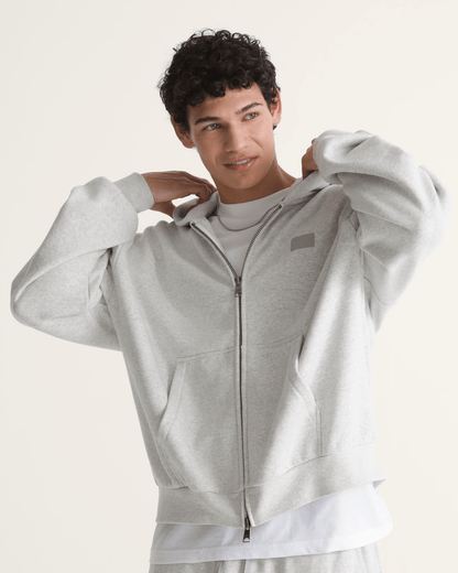 Vans Premium Zip Hoodie in Ash Heather Grey