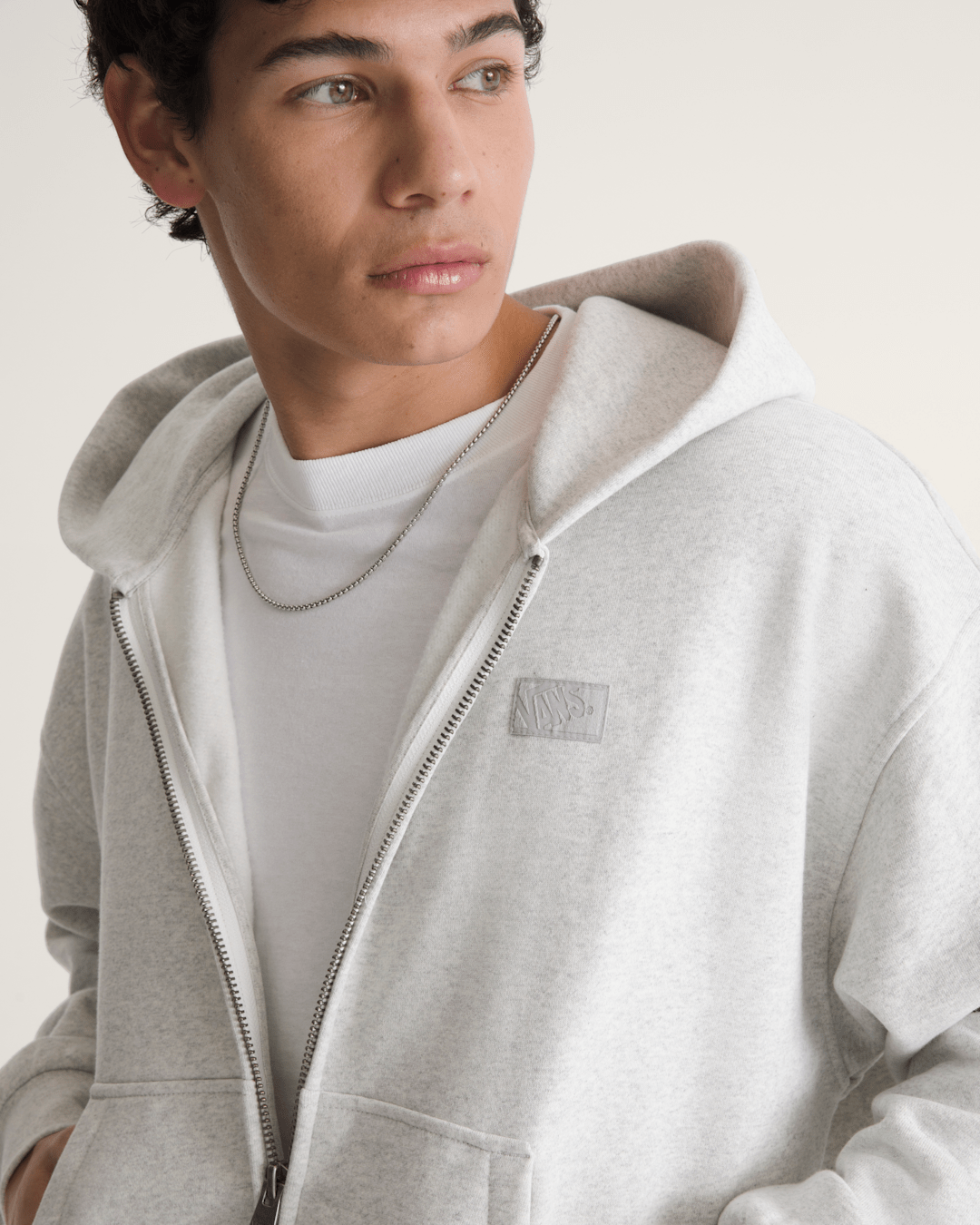 Vans Premium Zip Hoodie in Ash Heather Grey