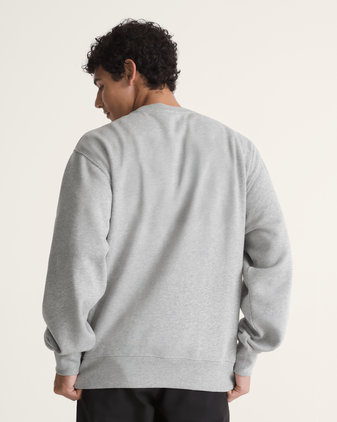 Vans Stretch Logo Crew Sweatshirt in Cement Heather Grey