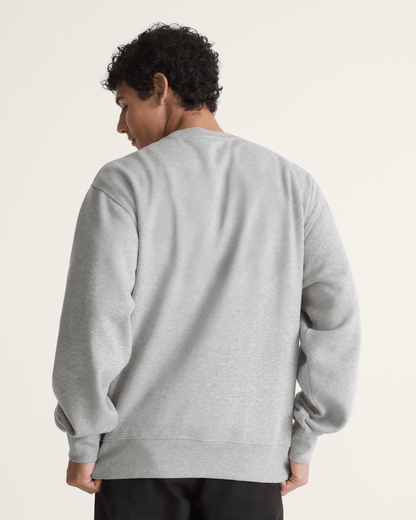 Vans Stretch Logo Crew Sweatshirt in Cement Heather Grey