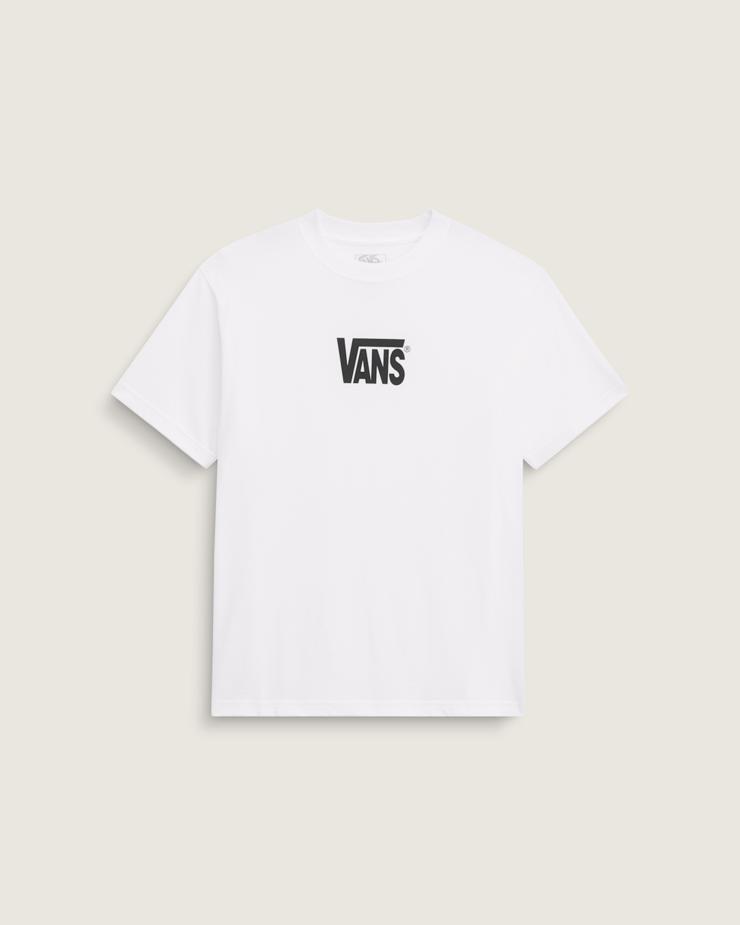 Vans Stretch Logo T-Shirt in White / Black