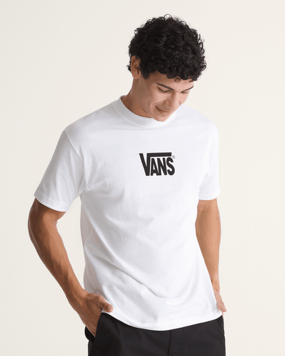 Vans Stretch Logo T-Shirt in White / Black