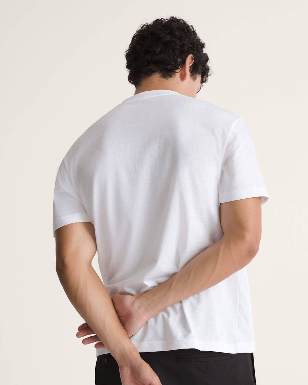 Vans Stretch Logo T-Shirt in White / Black