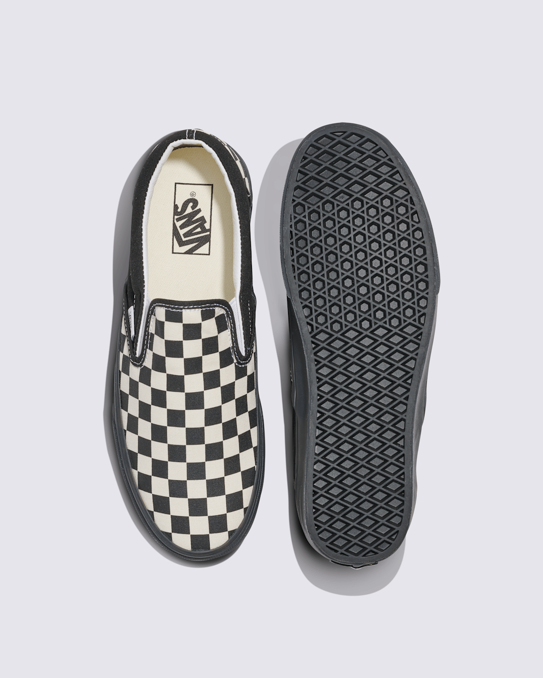 Vans Classic Slip-On Checkerboard Shoe in Checkerboard White / Black